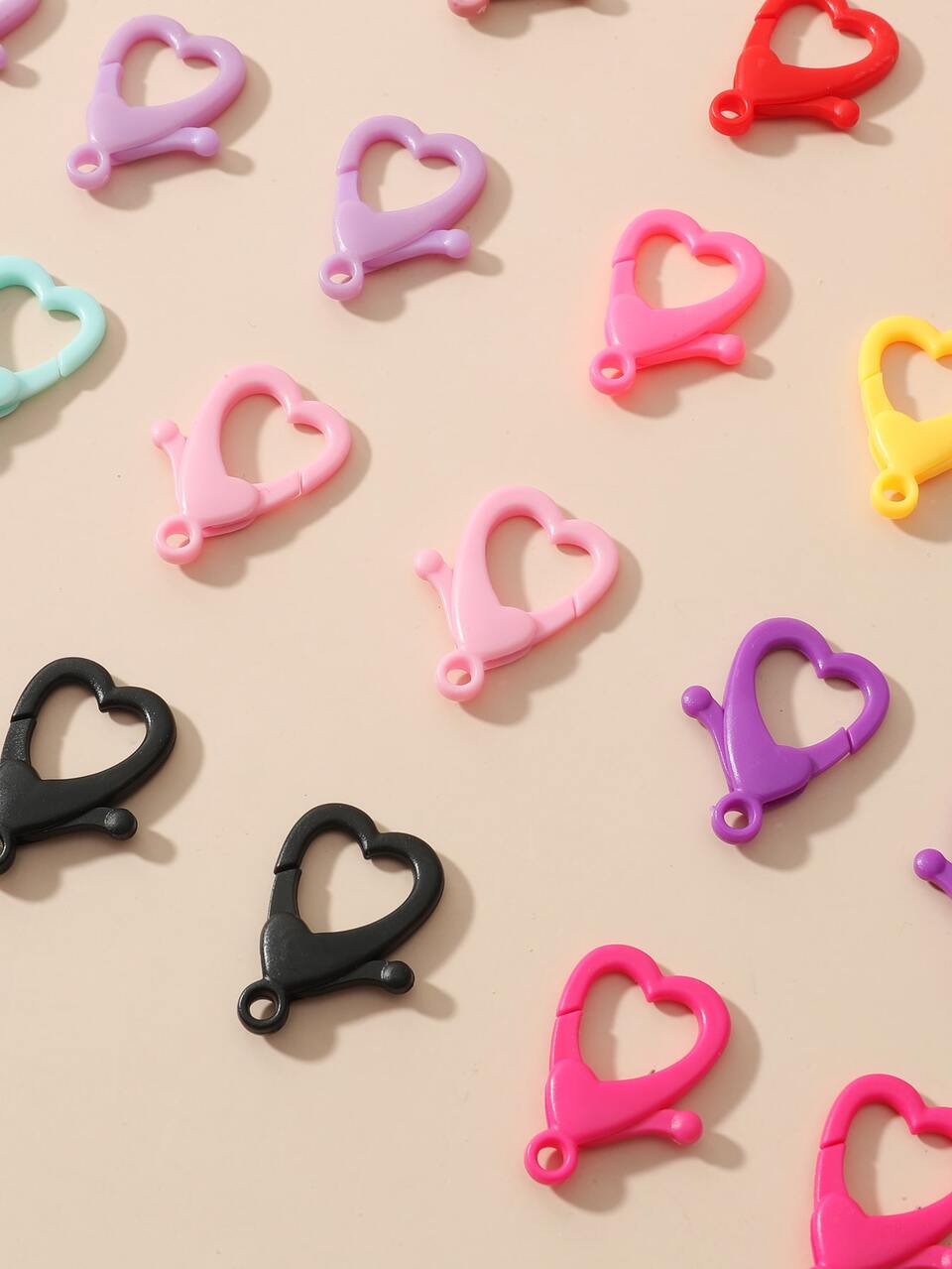 30pcs Random Color Heart DIY Jewelry Accessory