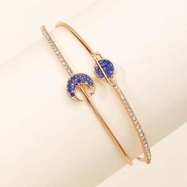 

Girls Rhinestone Decor Cuff Bangle, Gold