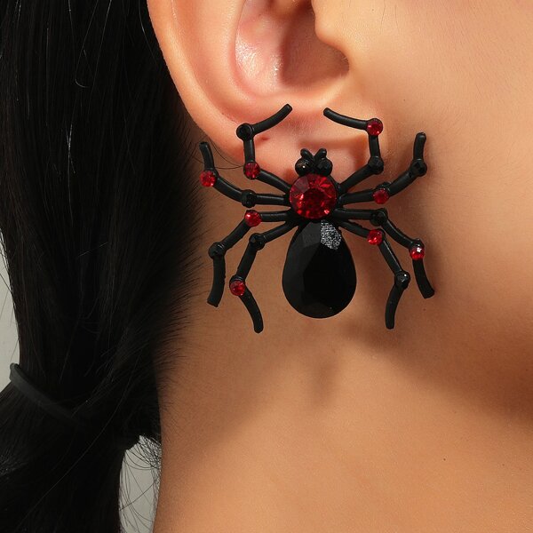 

Spider Design Earrings, Black