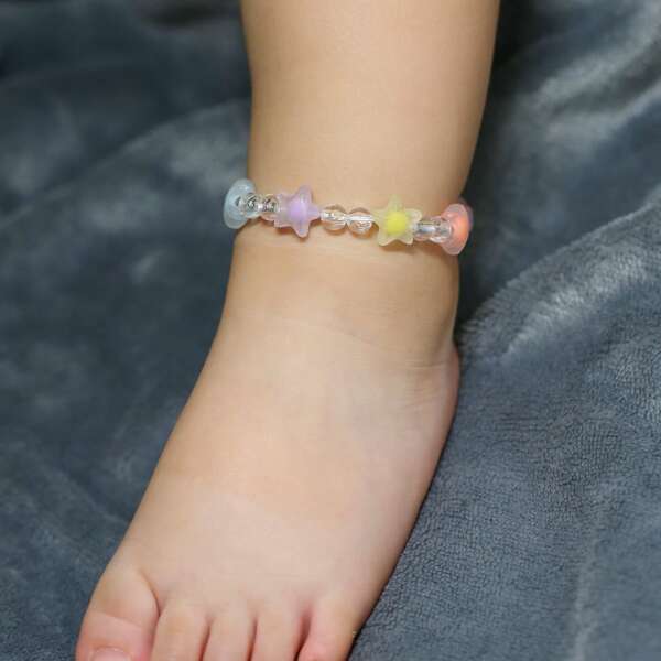 

Random Color Toddler Girls Bead Decor Anklet, Multicolor
