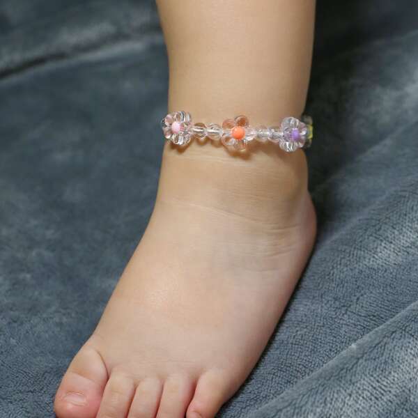 

Random Color Toddler Girls Bead Decor Anklet, Multicolor