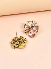 1pair Flower-Shaped Earrings For Women - Pink - View 3
