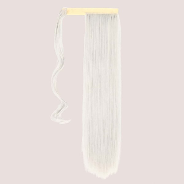 

1pc Velcro Long Straight Hairpiece, White