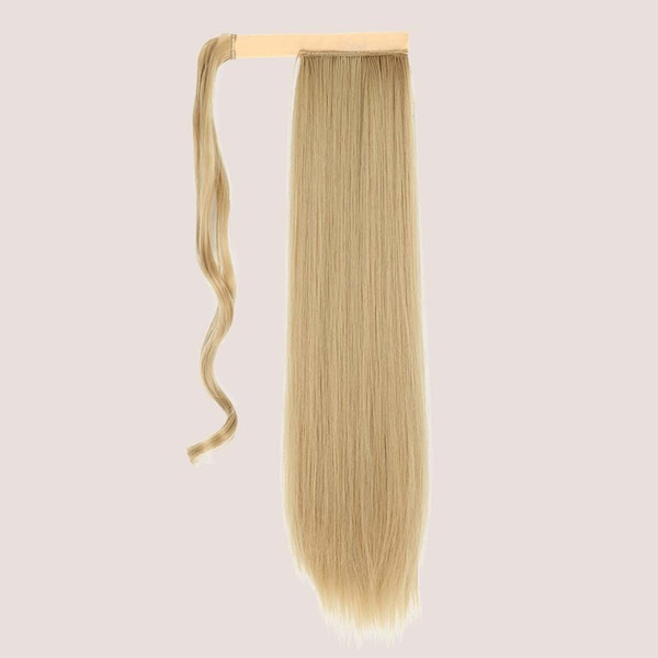

1pc Velcro Long Straight Hairpiece, Brown