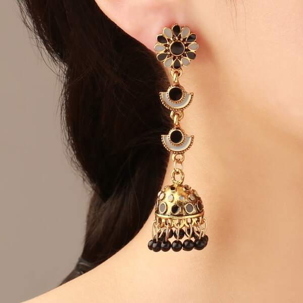 

Jhumka Серьги-подвески круглый мяч бахромой, Многоцветный
