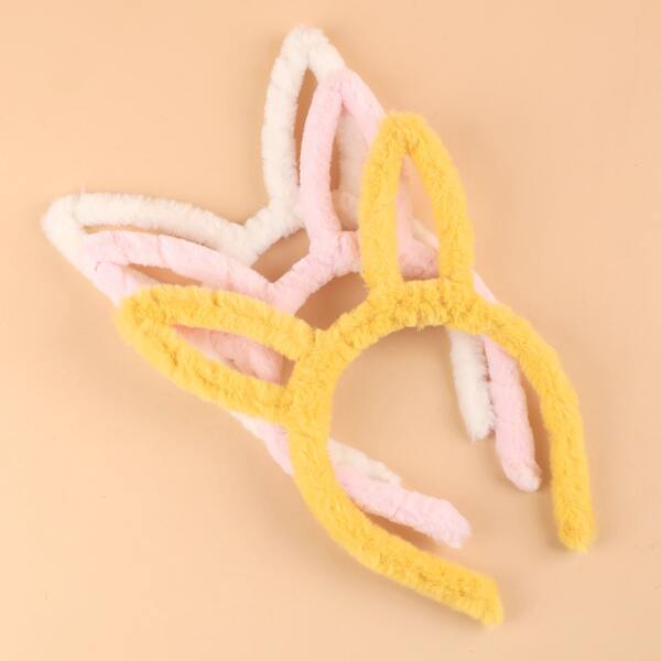 

3pcs Toddler Girls Rabbit Ear Decor Headband, Multicolor