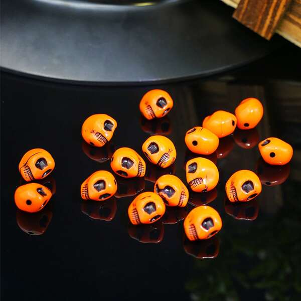 

16pcs Skull DIY Accessory, Orange