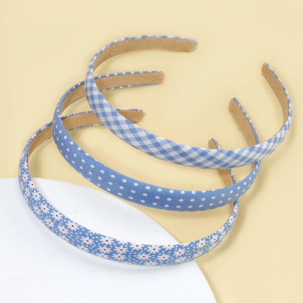 

3pcs Toddler Girls Polka Dot Headband, Multicolor