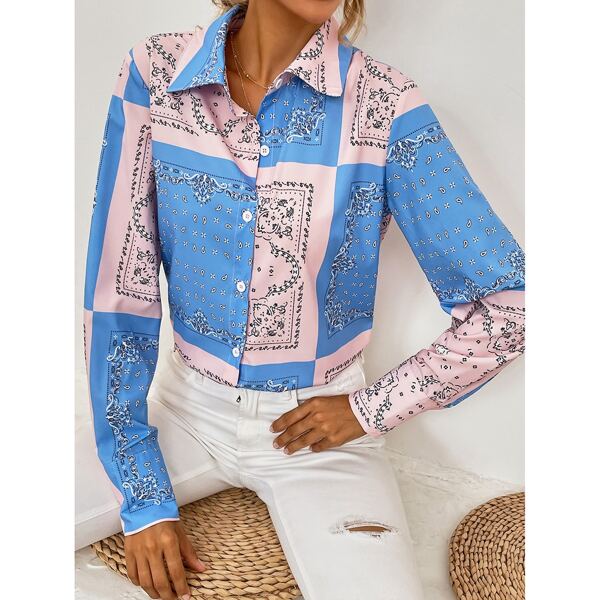 

Paisley Scarf Print Blouse, Multicolor