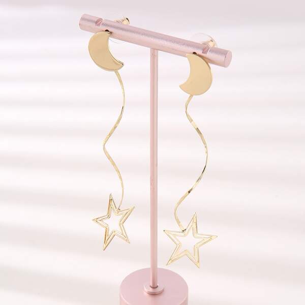

Star & Moon Decor Earrings, Gold