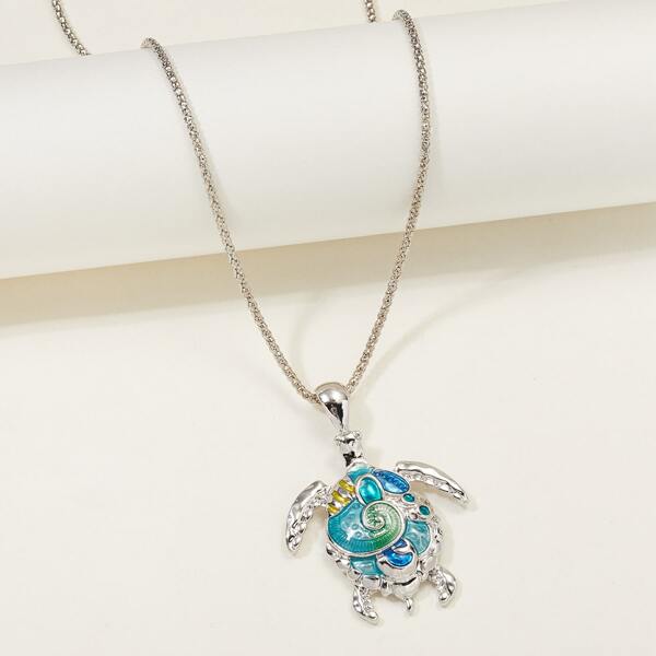 

Tortoise Pendant Necklace, Multicolor