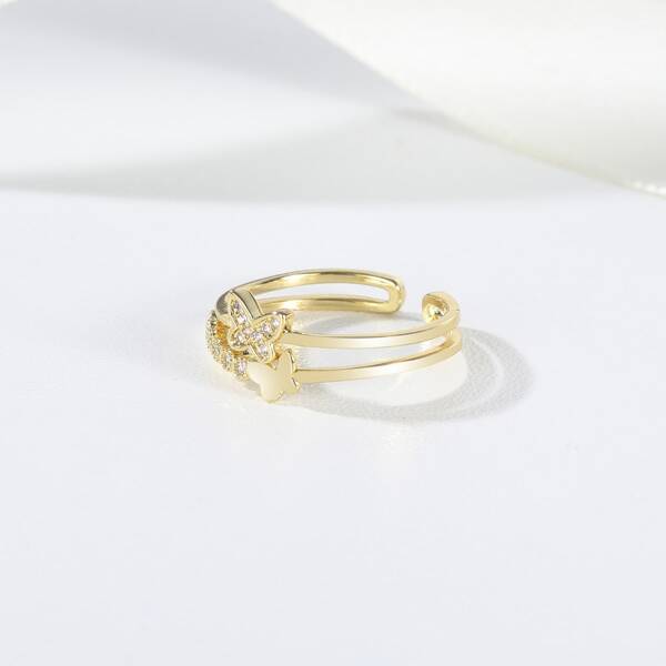 

18K Gold Plated Butterfly Detail Ring