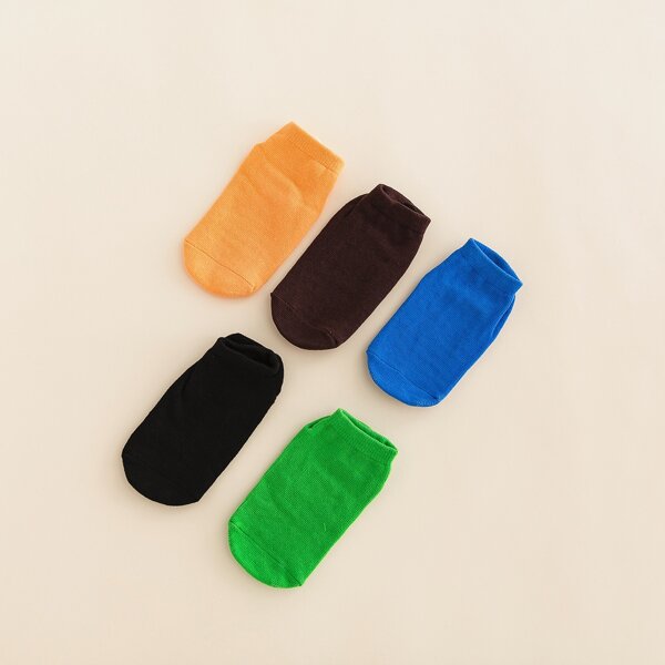 

5pairs Toddler Boys Non-slip Ankle Socks, Multicolor