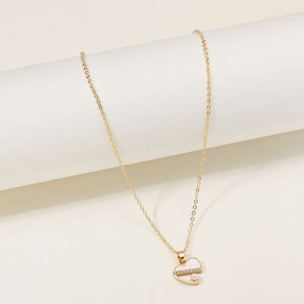 

Faux Pearl Detail Pendant Necklace, Gold