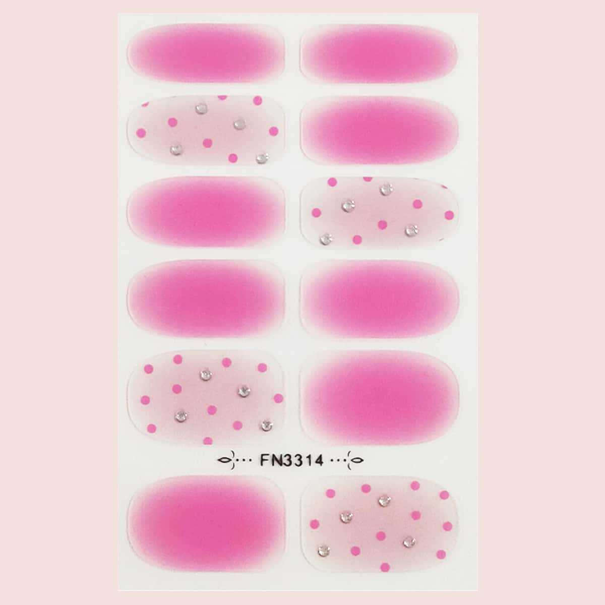 

1sheet Rhinestone Decor Polka Dot Nail Sticker, Multicolor