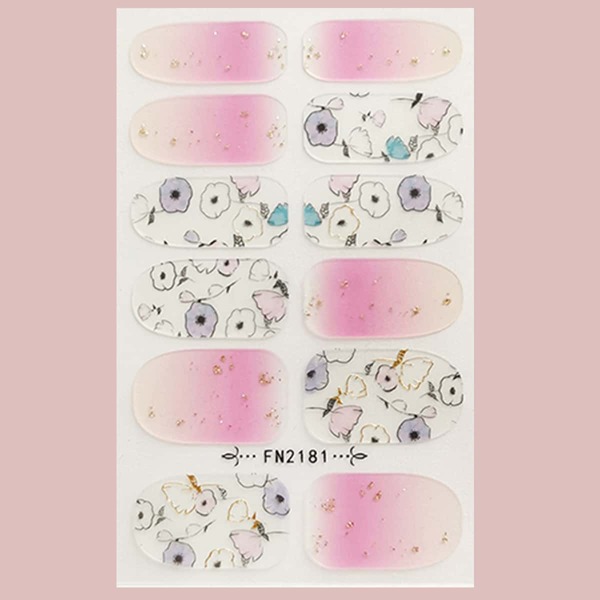 

1sheet Floral Nail Sticker, Multicolor