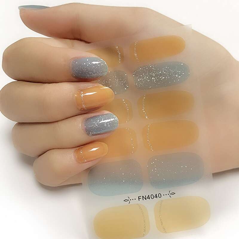 

1sheet Glitter Nail Sticker, Multicolor