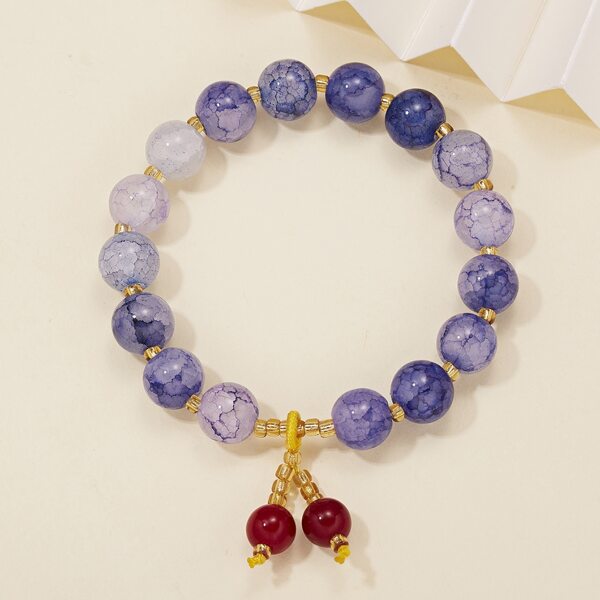 

Stone Charm Beaded Bracelet, Multicolor