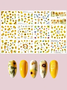 1張向日葵圖案指甲貼