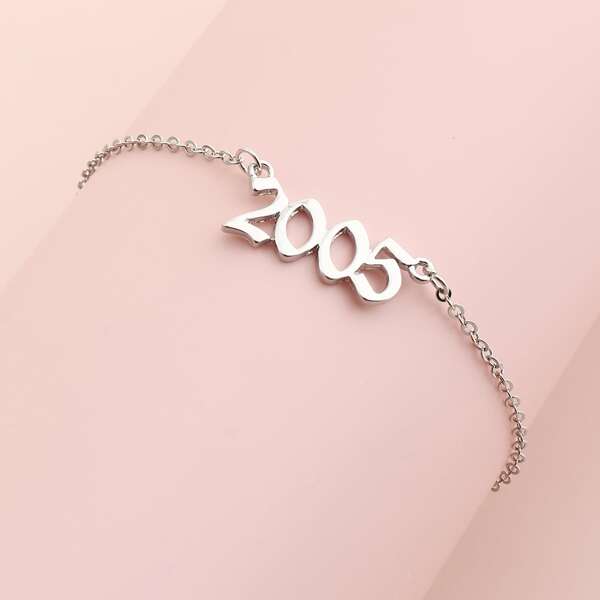 

Number Decor Anklet, Silver