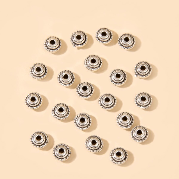 

20pcs Bead DIY Jewelry Accessory, Silver
