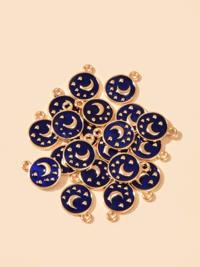 20pcs Moon Decor Round DIY Pendant