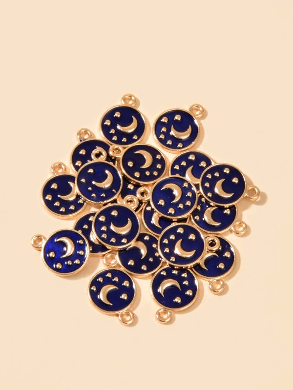 20pcs Moon Decor Round DIY Pendant