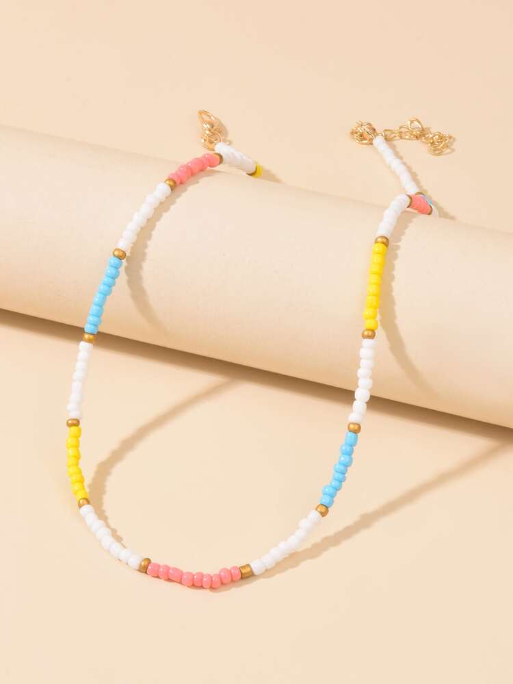 Vòng cổ đính cườm khối màu - Nhiều màu - Xem 2