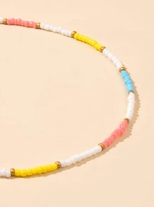 撞色串珠項鏈 - 彩色 - 查看 4
