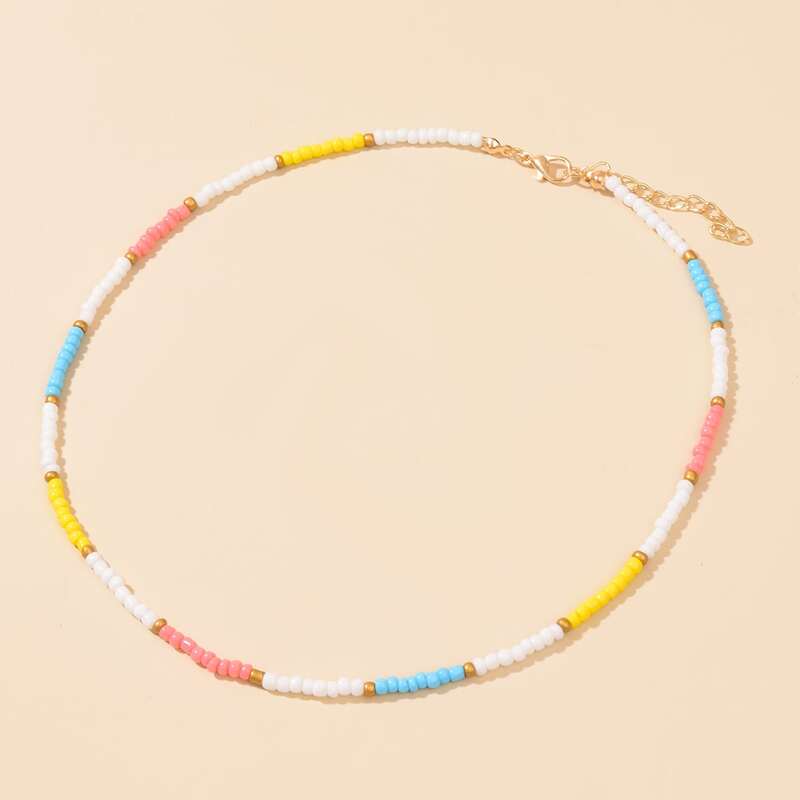 

Beaded Design Necklace, Multicolor