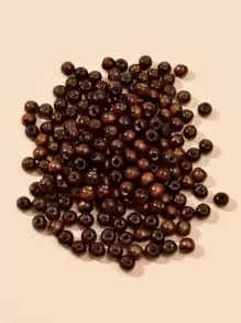 200 cái Hạt gỗ DIY Trang sức Phụ kiện - Màu nâu Sô-cô-la - Xem 1