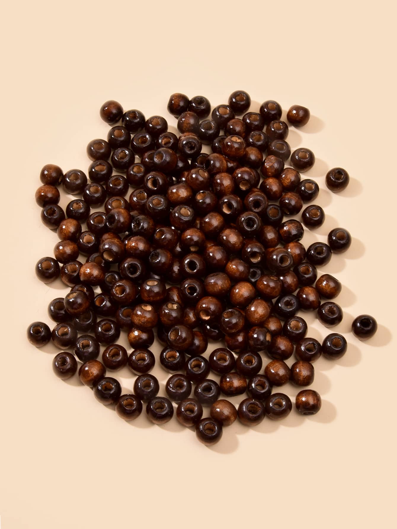 200 cái Hạt gỗ DIY Trang sức Phụ kiện - Màu nâu Sô-cô-la - Xem 1