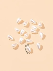 200入組水滴形仿珍珠diy珠寶配件 - 白色 - 查看 4