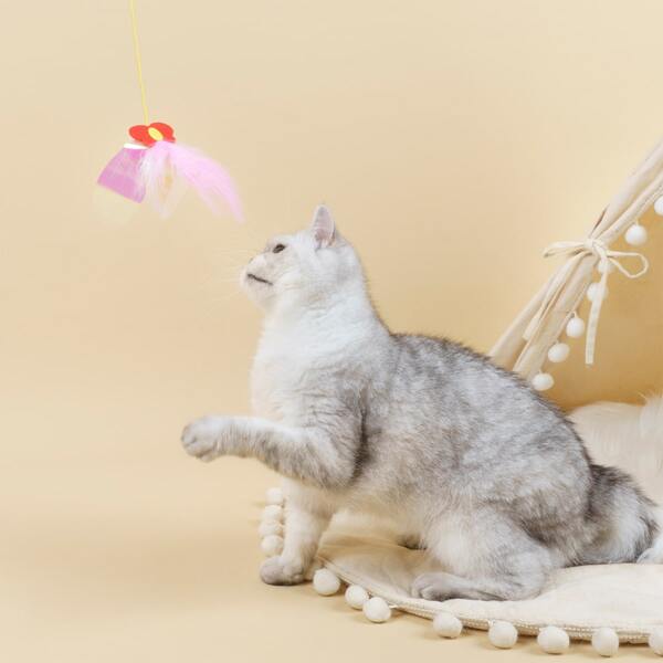 

1pc Butterfly Detail Cat Teaser Toy, Multicolor