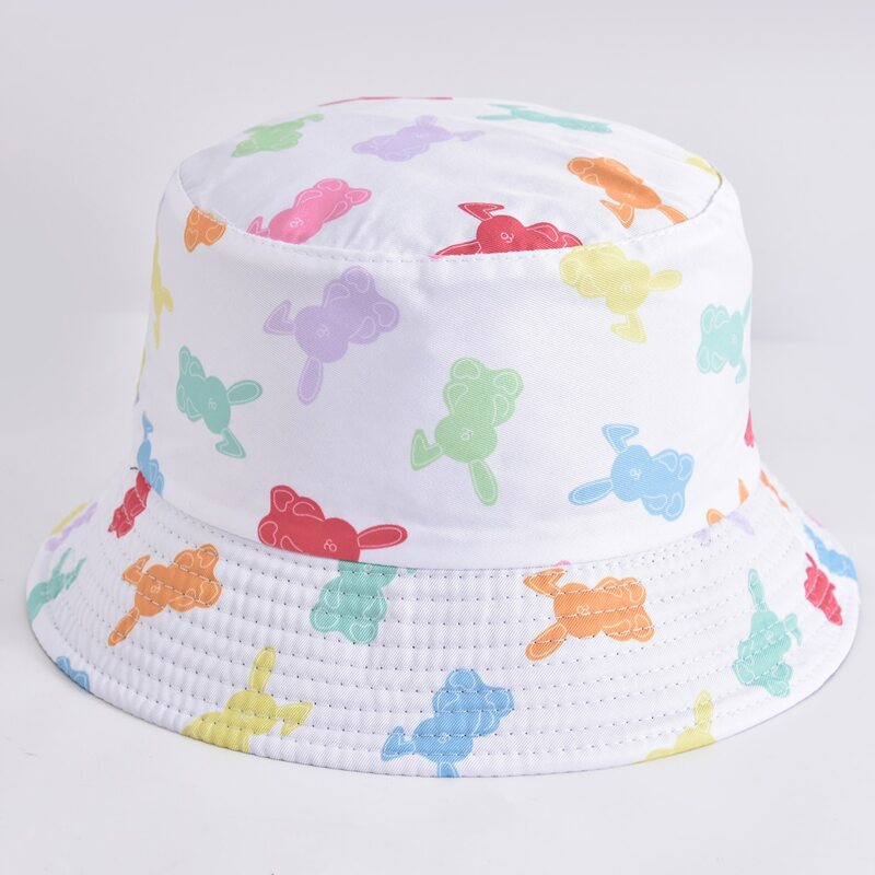 

Cartoon Print Bucket Hat, White
