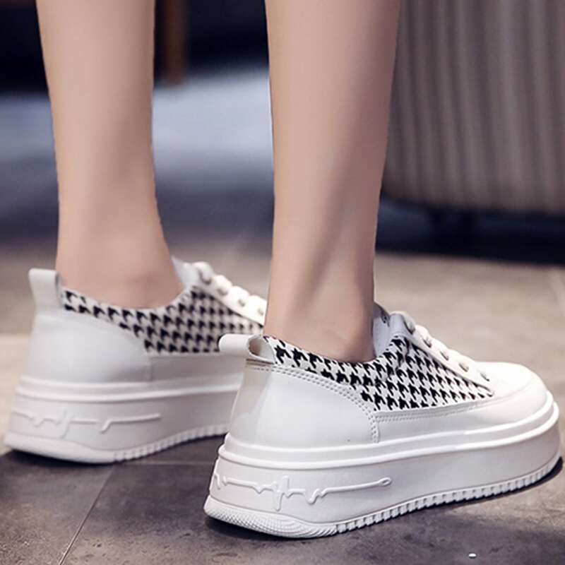 

Houndstooth Slip-On Sneakers, Black and white