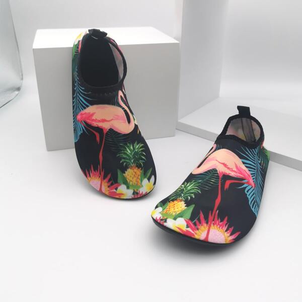 

Girls Flamingo Graphic Slip On Water Shoes, Multicolor