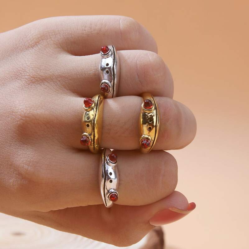 

4pcs Frog Decor Ring, Multicolor