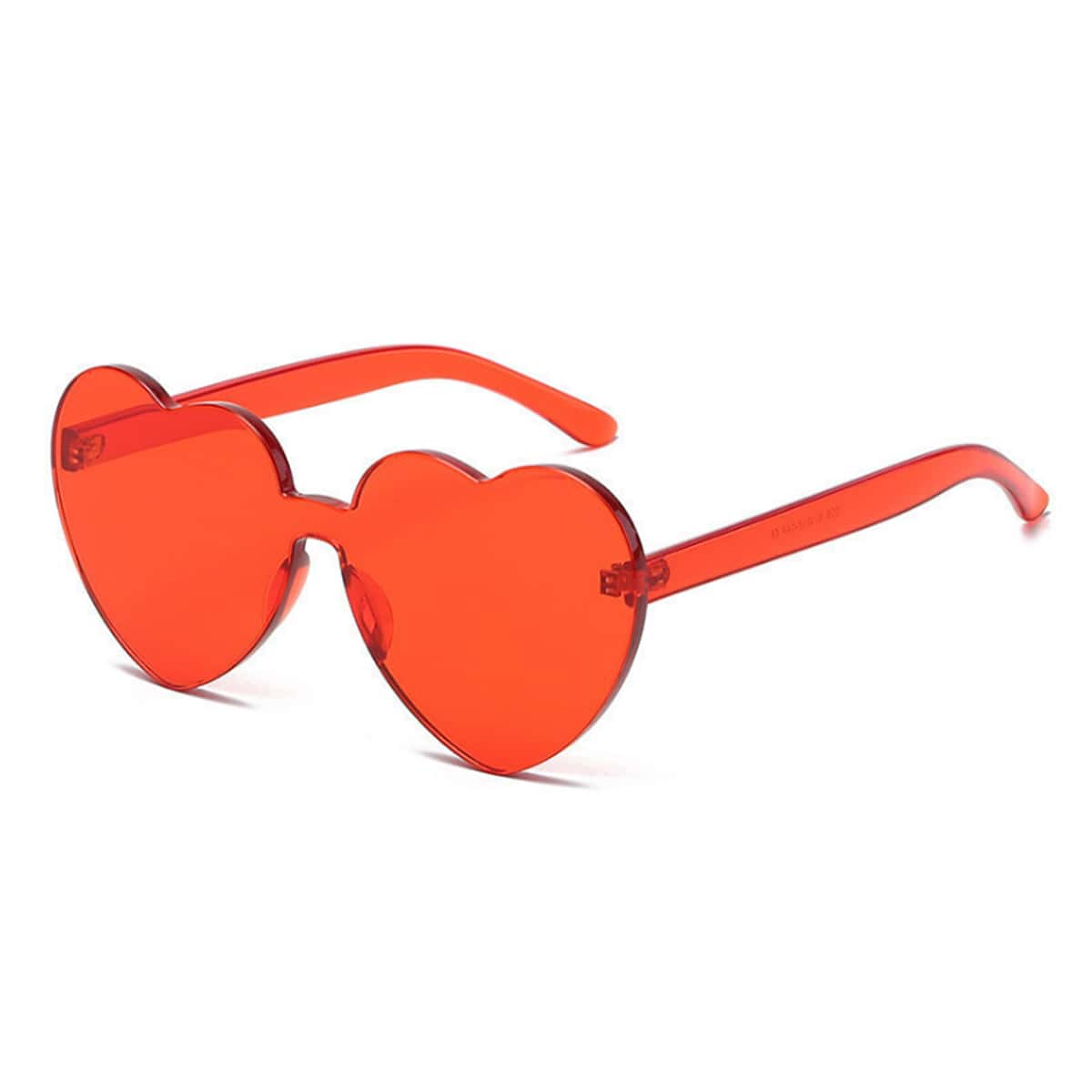 

Heart Rimless Sunglasses, Red