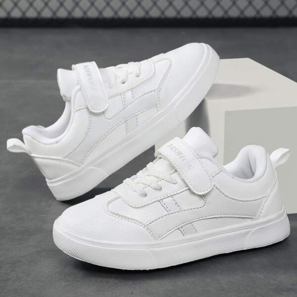

Boys Letter Graphic Velcro Strap Skate Shoes, White