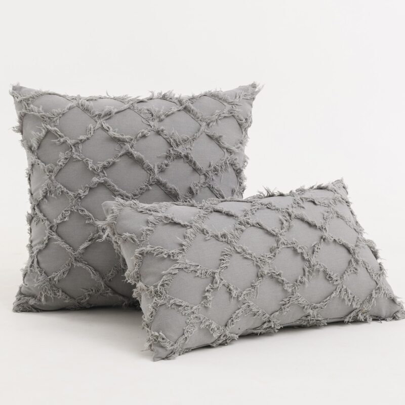 

1pc Solid Color Cushion Cover Without Filler, Light grey