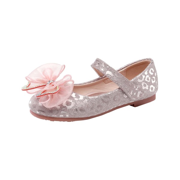 

Girls Flower Appliques Textured Pattern Ballet Flats, Pink