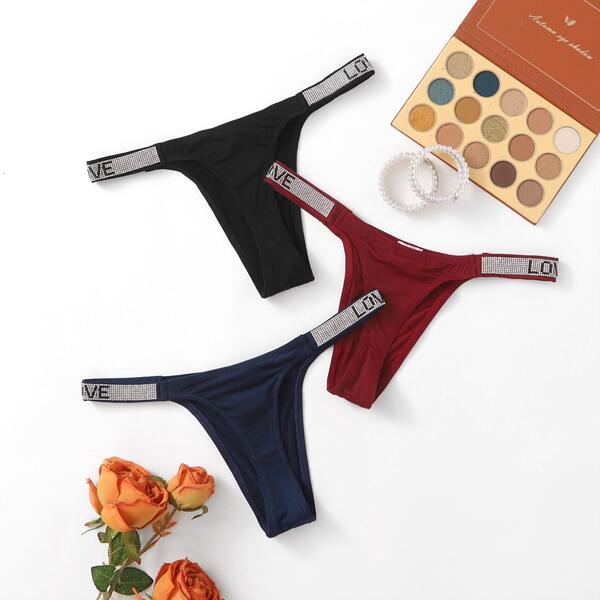 

3pack Glitter Tape Panty Set, Multicolor