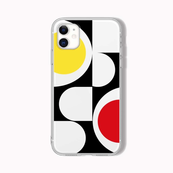 

Geometric Print Clear Phone Case, Multicolor