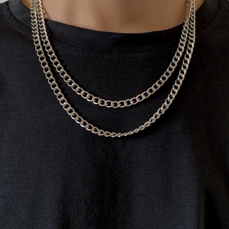 

Guys Minimalist Chain Necklace, Silver