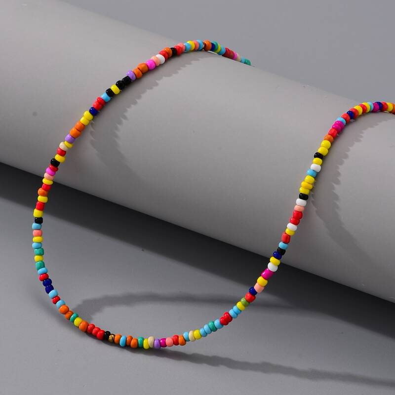 

Guys Beaded Decor Necklace, Multicolor