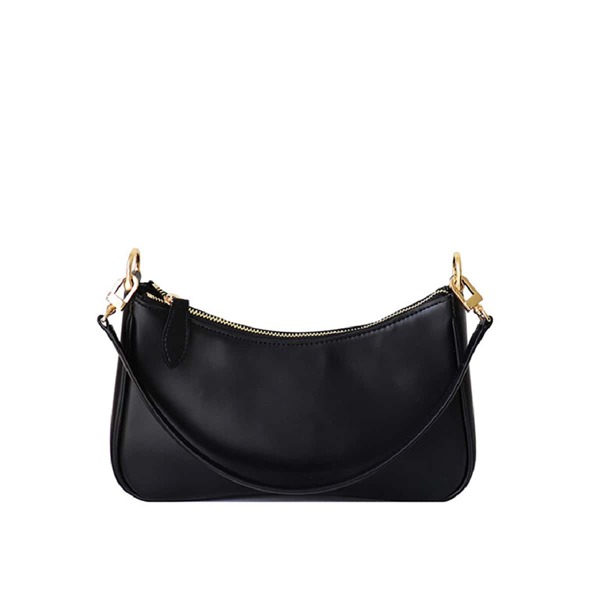 

Minimalist Chain Decor Baguette Bag, Black