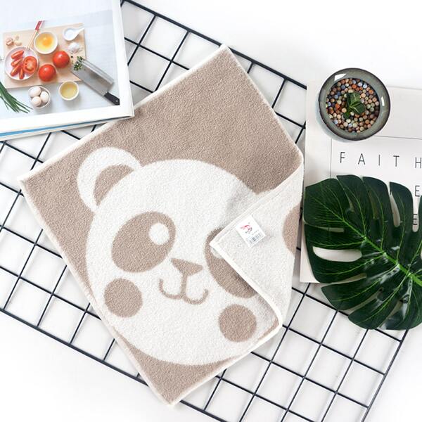 

Cartoon Bear Pattern Face Towel, Brown