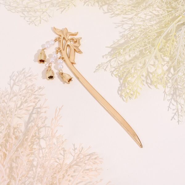 

Faux Pearl Decor Hair Pin, Gold