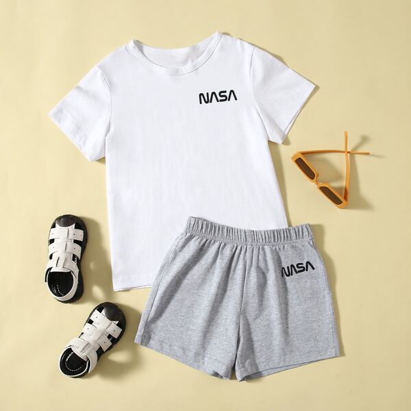 

Boys Letter Graphic Tee & Track Shorts, Multicolor